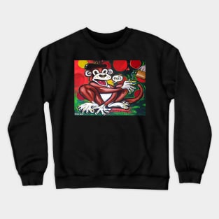 'Monkey Wearing a Beret Drinking Espresso' Crewneck Sweatshirt